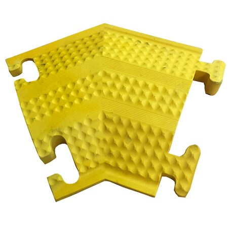 Electriduct Cable Protector 45 Deg Right Turn, 1 Channel, Rubber, Safety Yellow DO-ED-SM-T-RT-SY